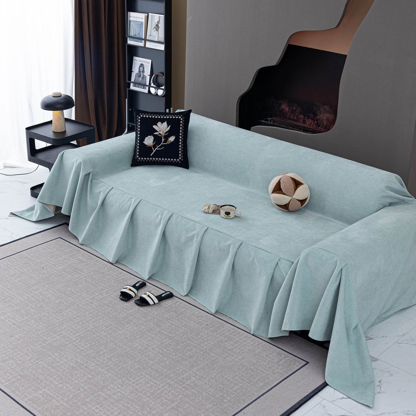 Water Resistant Couch Cover, Non Slip Furniture Protector for Leather & Fabric Sofa