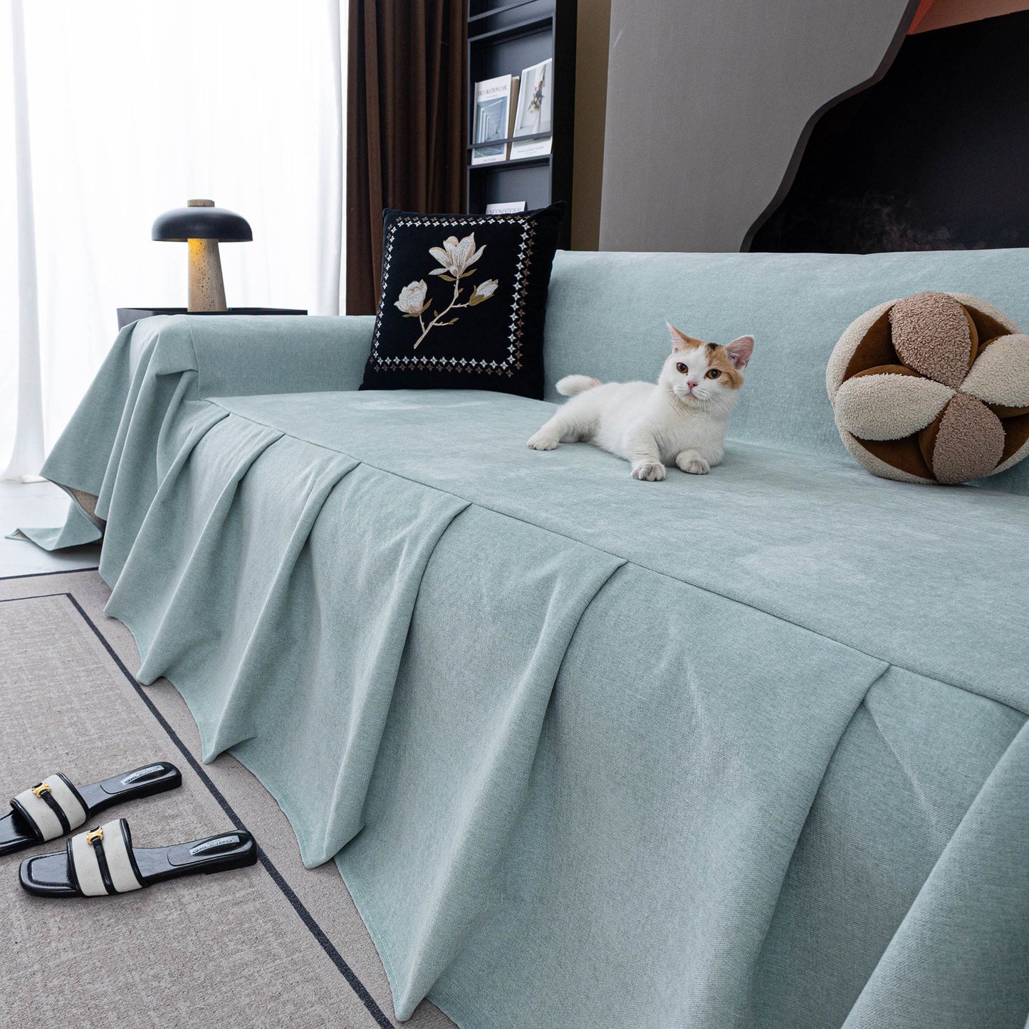 Water Resistant Couch Cover, Non Slip Furniture Protector for Leather & Fabric Sofa