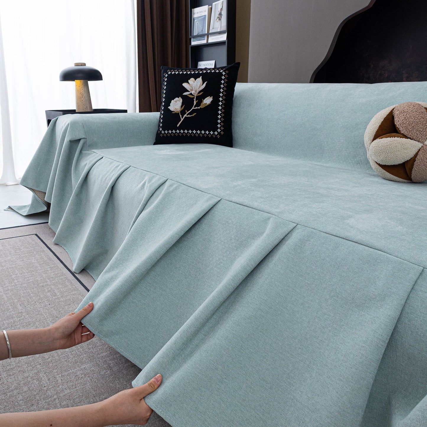 Water Resistant Couch Cover, Non Slip Furniture Protector for Leather & Fabric Sofa