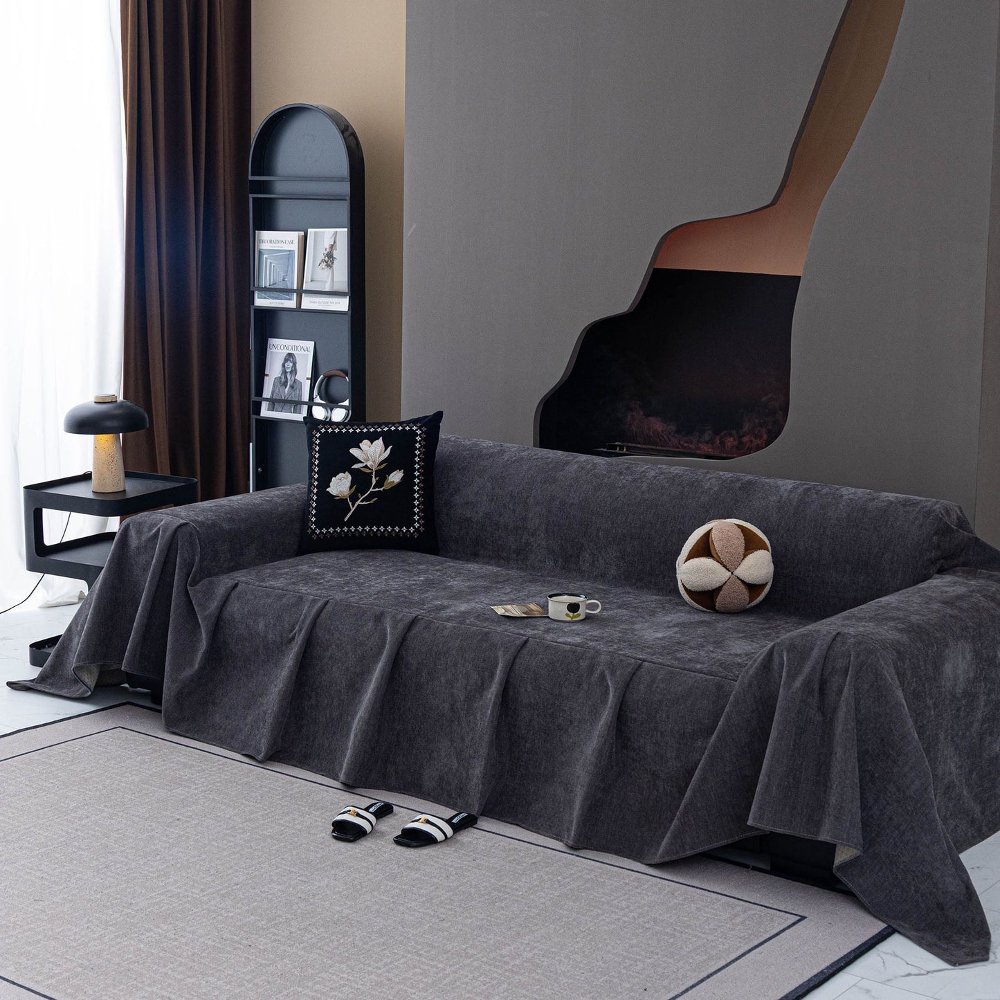 Water Resistant Couch Cover, Non Slip Furniture Protector for Leather & Fabric Sofa
