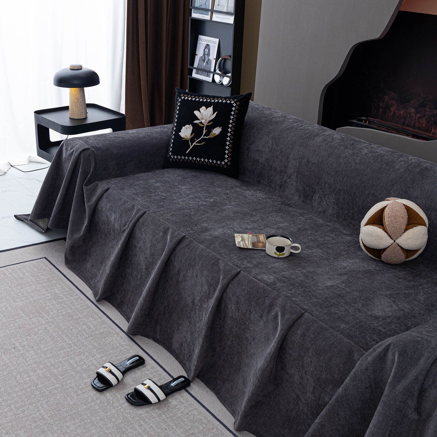Water Resistant Couch Cover, Non Slip Furniture Protector for Leather & Fabric Sofa