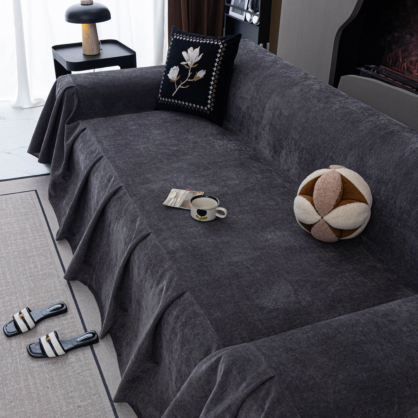 Water Resistant Couch Cover, Non Slip Furniture Protector for Leather & Fabric Sofa