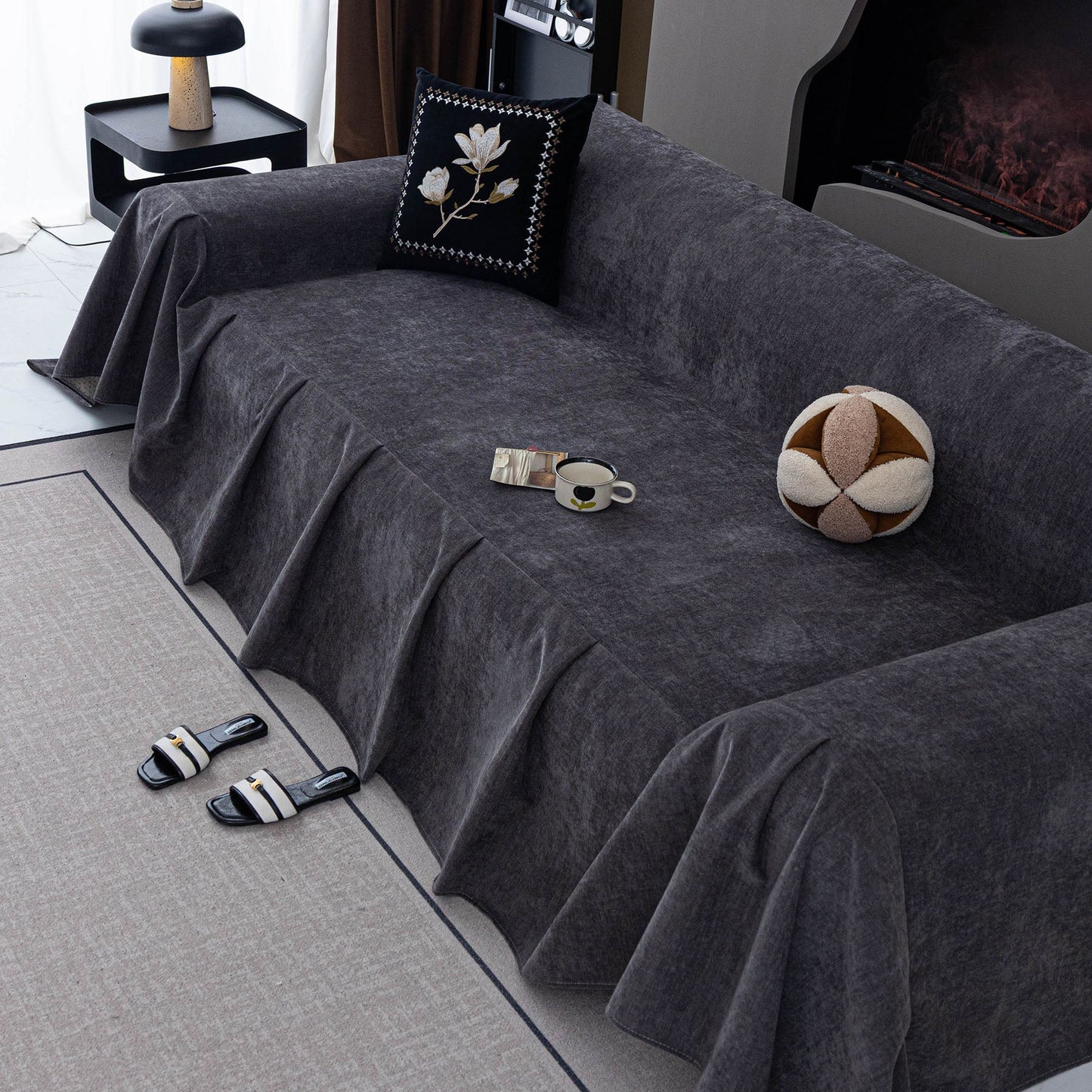 Water Resistant Couch Cover, Non Slip Furniture Protector for Leather & Fabric Sofa