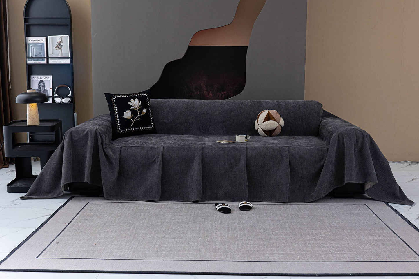 Water Resistant Couch Cover, Non Slip Furniture Protector for Leather & Fabric Sofa
