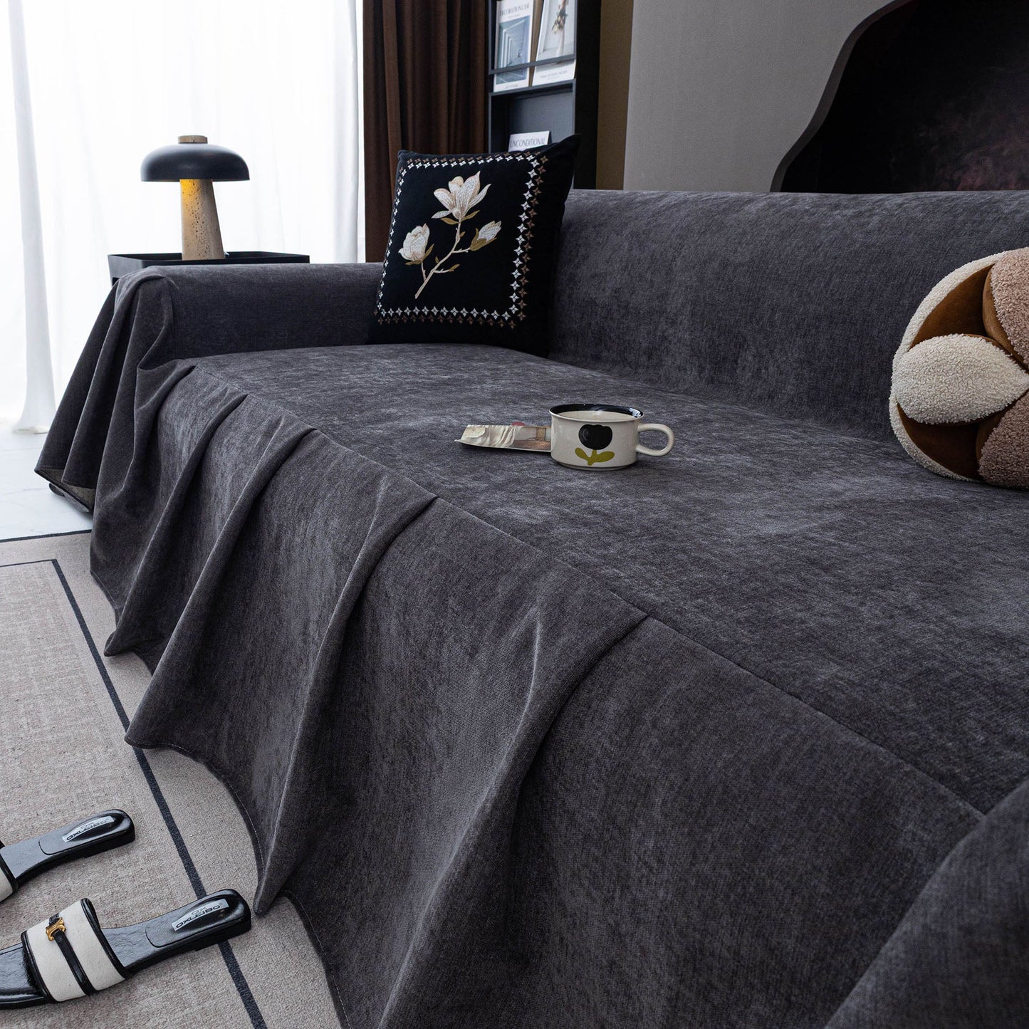 Water Resistant Couch Cover, Non Slip Furniture Protector for Leather & Fabric Sofa