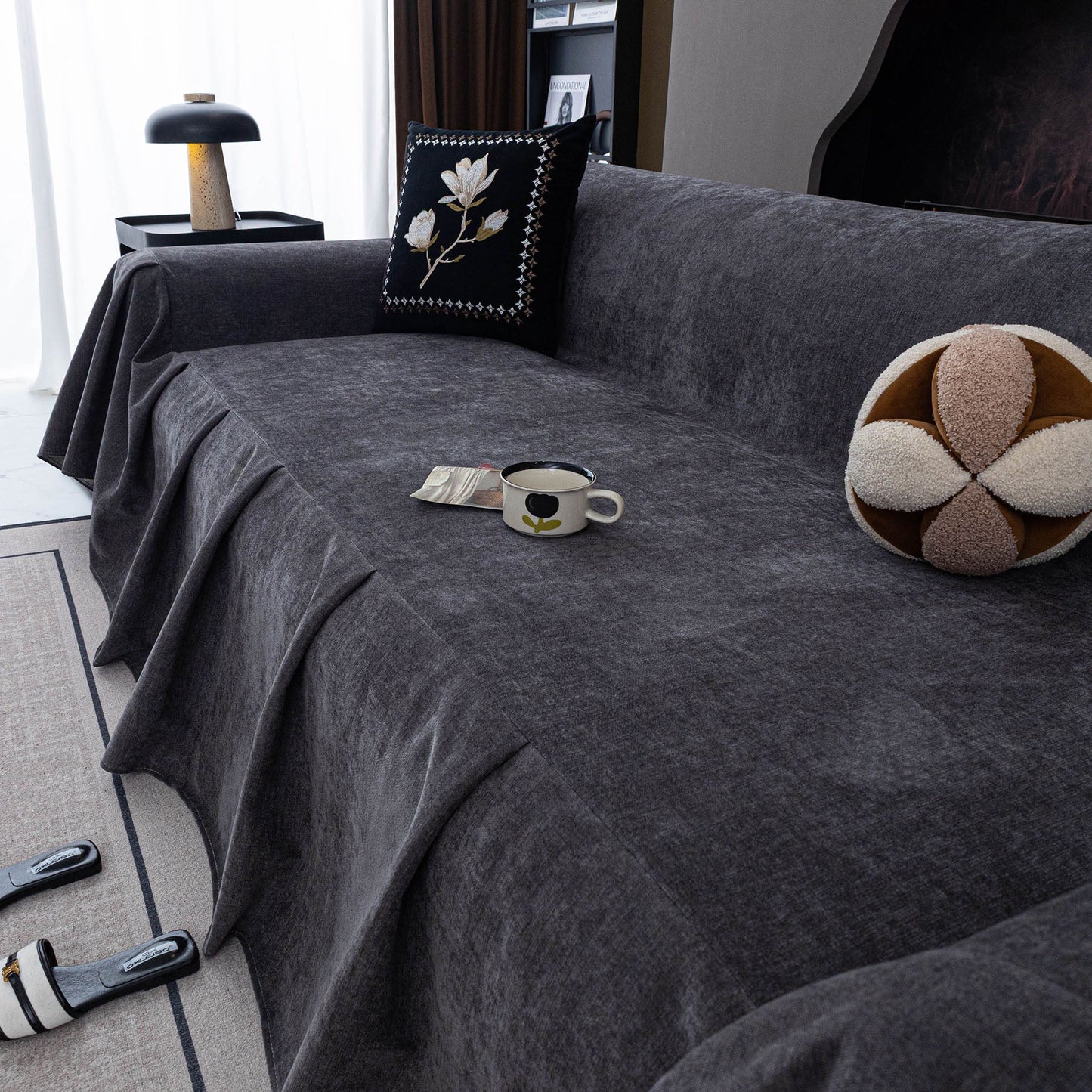 Water Resistant Couch Cover, Non Slip Furniture Protector for Leather & Fabric Sofa