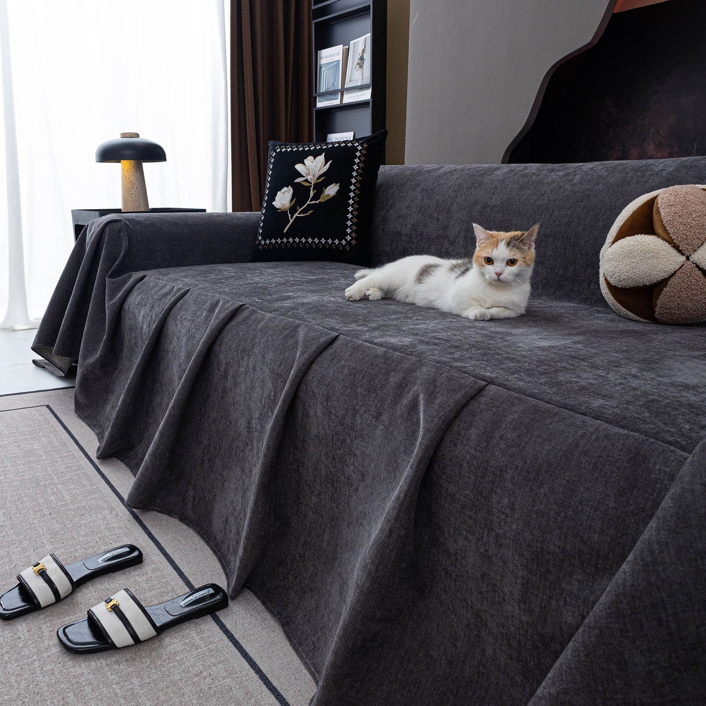 Water Resistant Couch Cover, Non Slip Furniture Protector for Leather & Fabric Sofa
