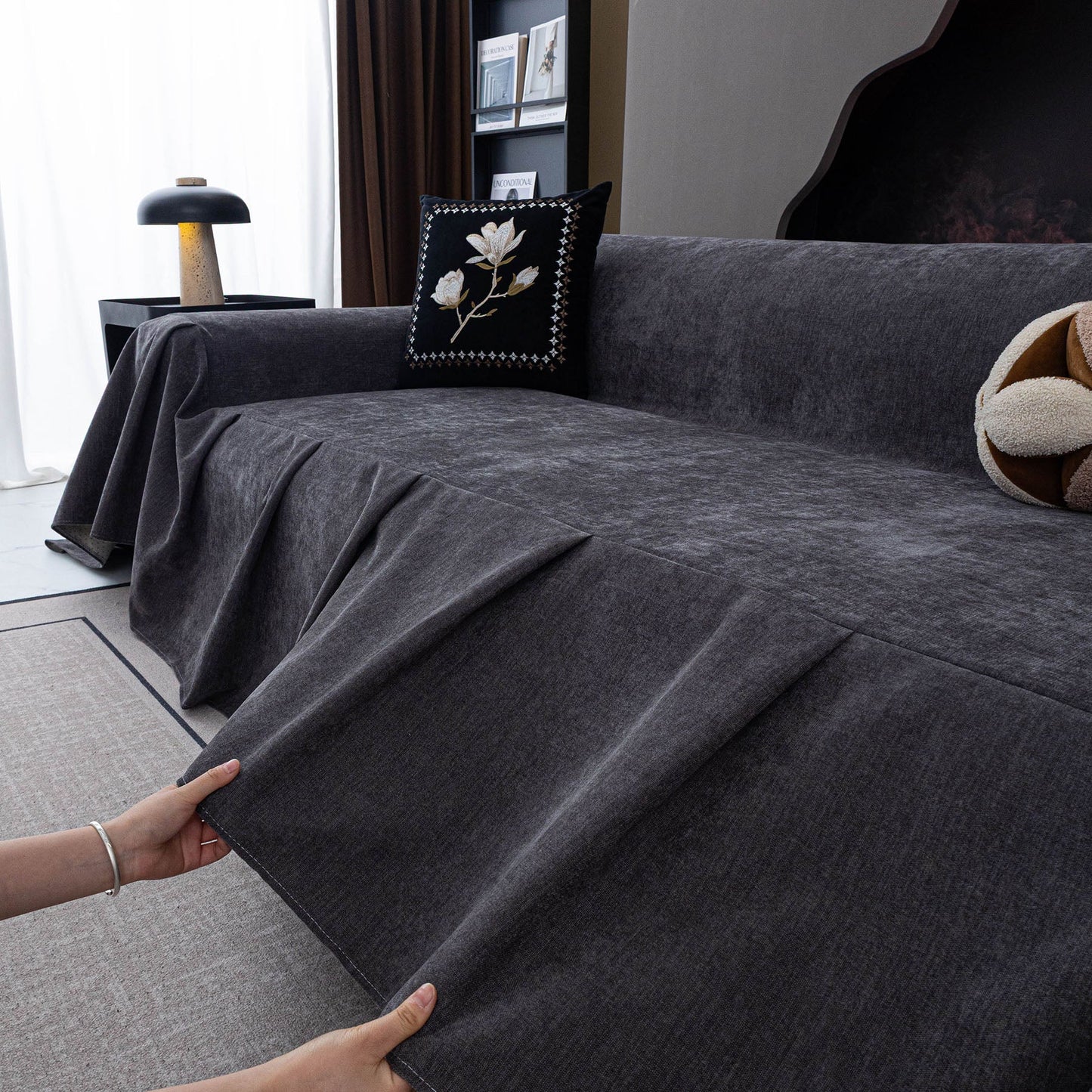 Water Resistant Couch Cover, Non Slip Furniture Protector for Leather & Fabric Sofa