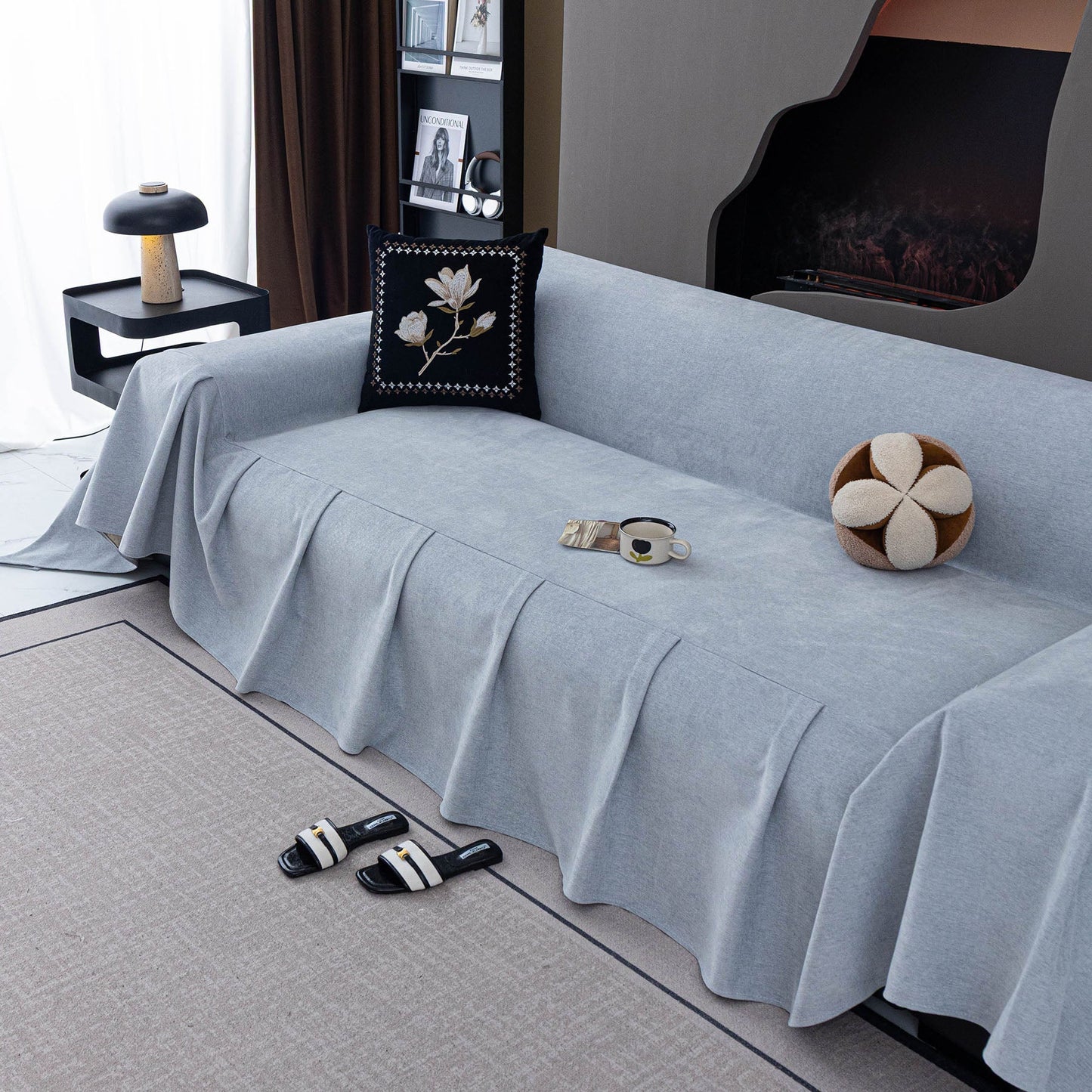 Water Resistant Couch Cover, Non Slip Furniture Protector for Leather & Fabric Sofa