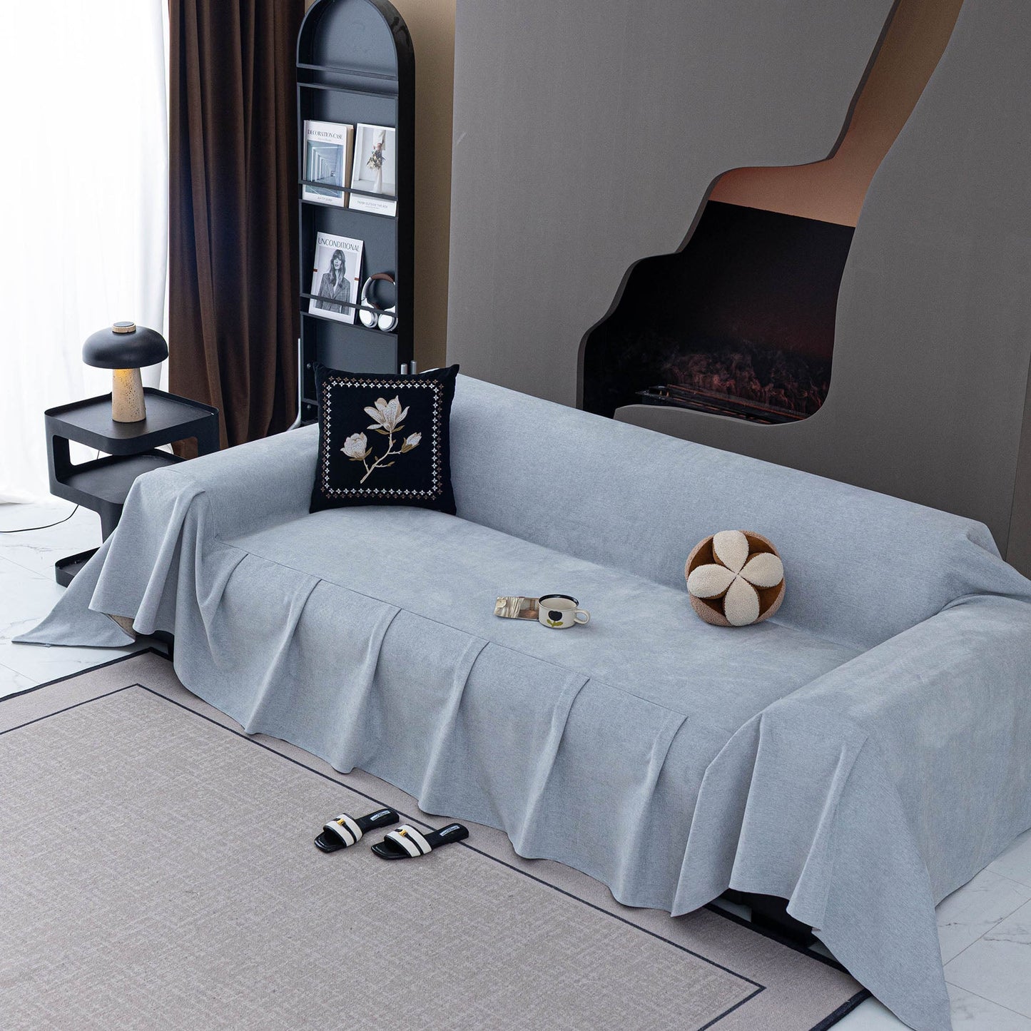 Water Resistant Couch Cover, Non Slip Furniture Protector for Leather & Fabric Sofa