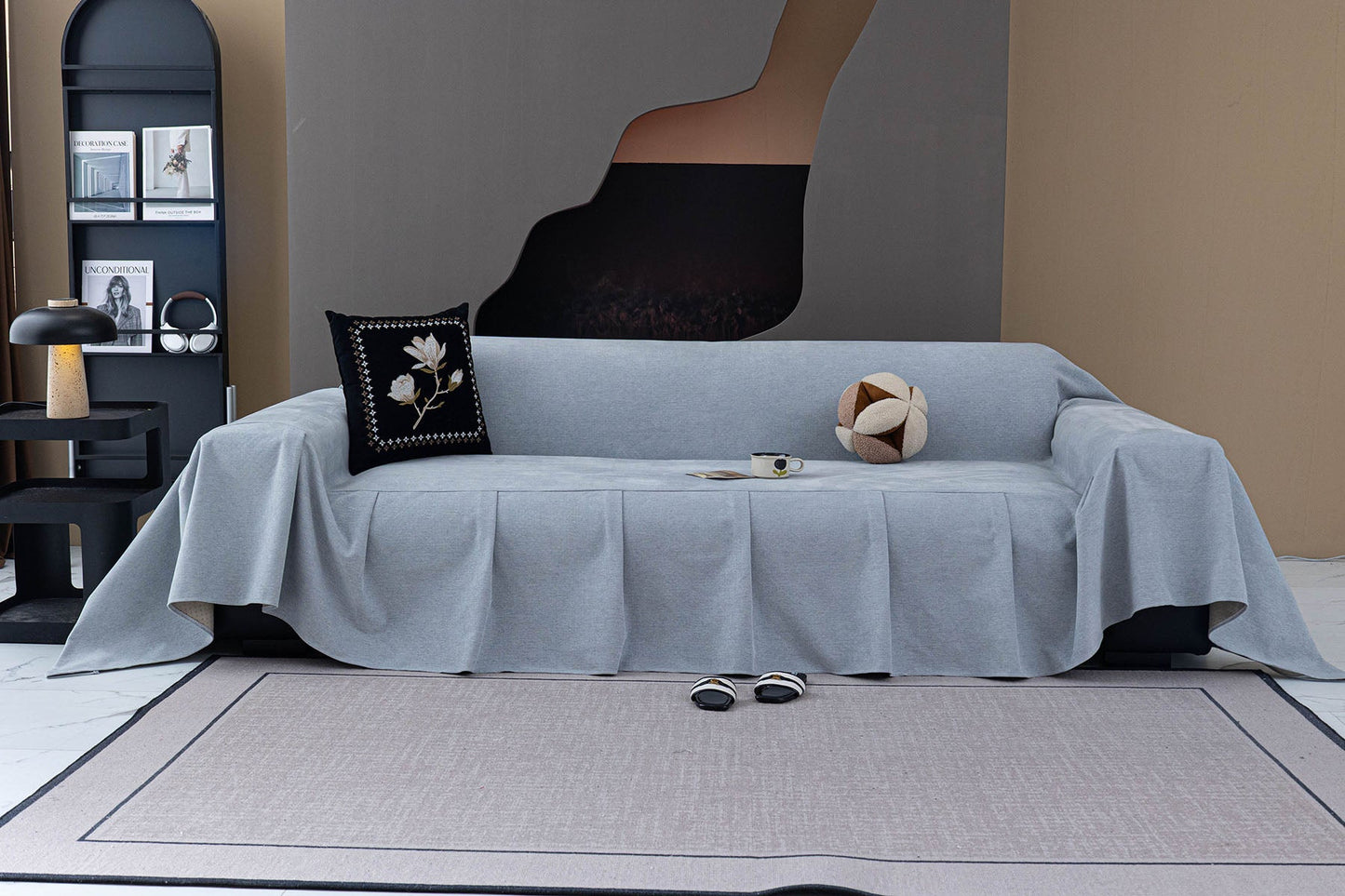 Water Resistant Couch Cover, Non Slip Furniture Protector for Leather & Fabric Sofa