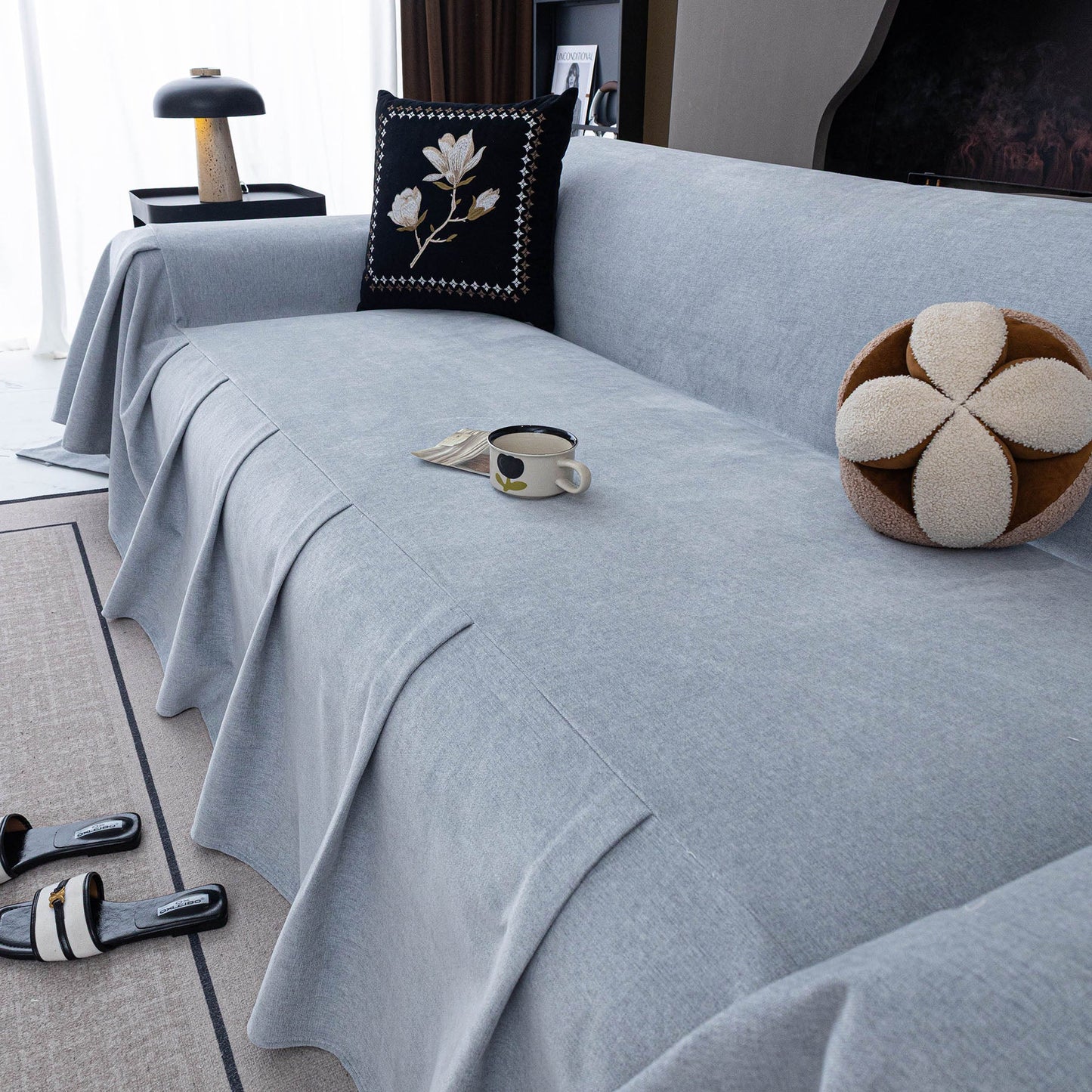 Water Resistant Couch Cover, Non Slip Furniture Protector for Leather & Fabric Sofa