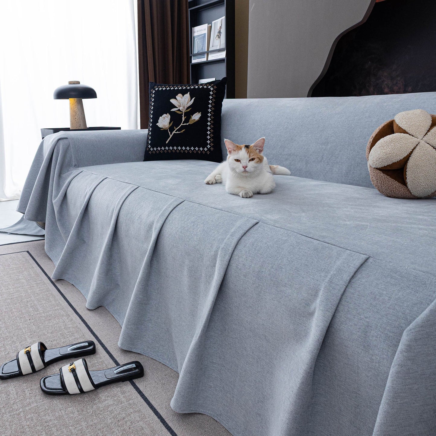 Water Resistant Couch Cover, Non Slip Furniture Protector for Leather & Fabric Sofa