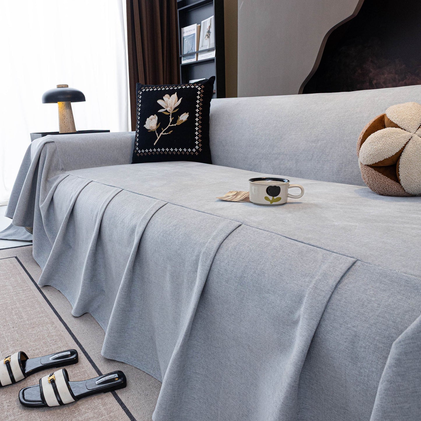 Water Resistant Couch Cover, Non Slip Furniture Protector for Leather & Fabric Sofa