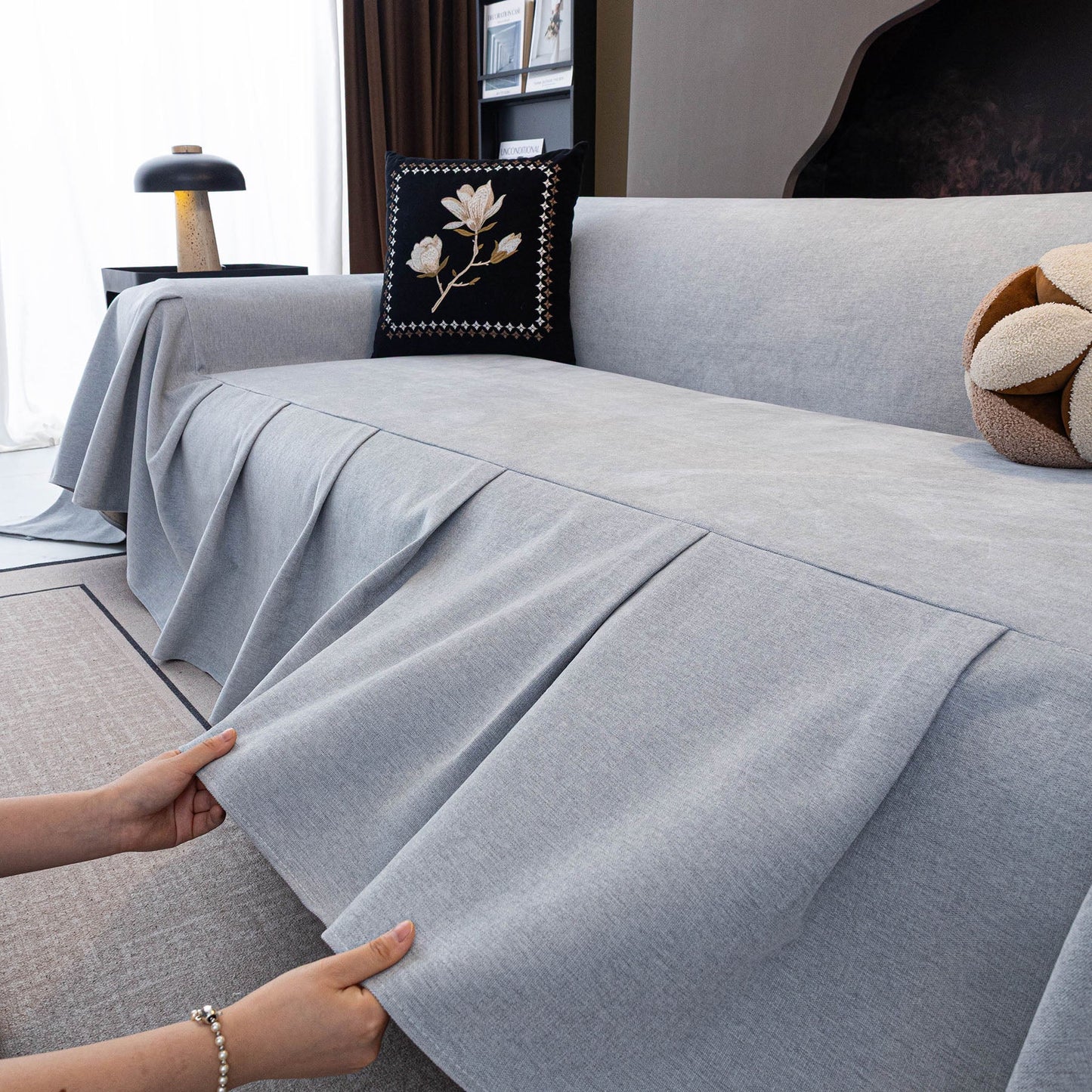 Water Resistant Couch Cover, Non Slip Furniture Protector for Leather & Fabric Sofa