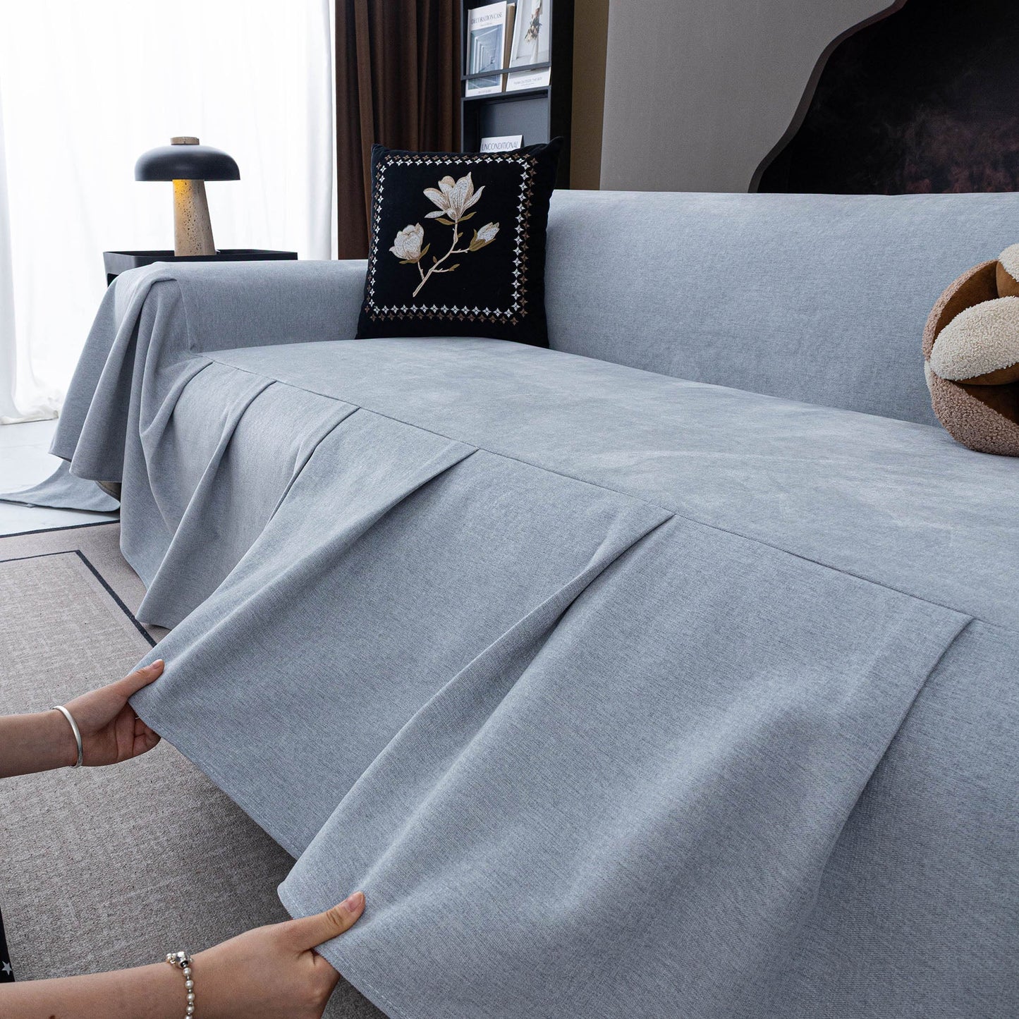 Water Resistant Couch Cover, Non Slip Furniture Protector for Leather & Fabric Sofa
