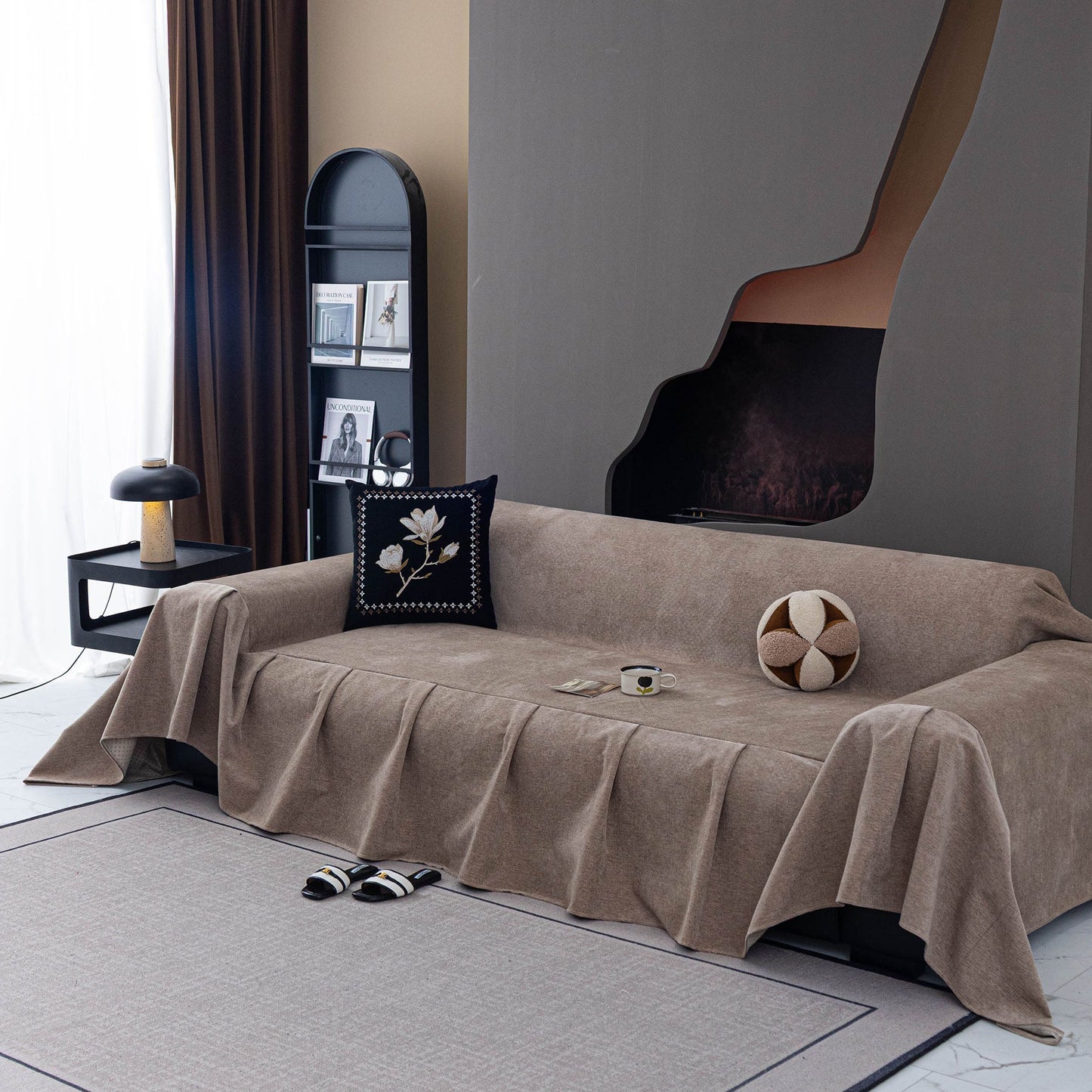 Water Resistant Couch Cover, Non Slip Furniture Protector for Leather & Fabric Sofa