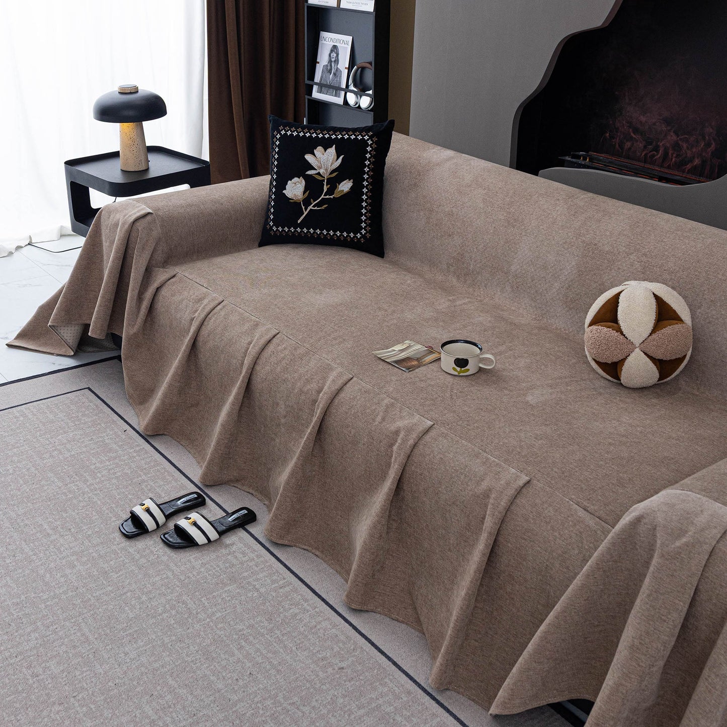 Water Resistant Couch Cover, Non Slip Furniture Protector for Leather & Fabric Sofa