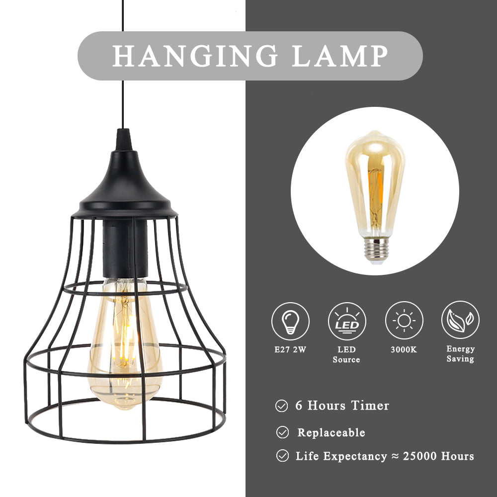 9.5"H Battery Powered Lamp Pendant Lamp (Geometry)