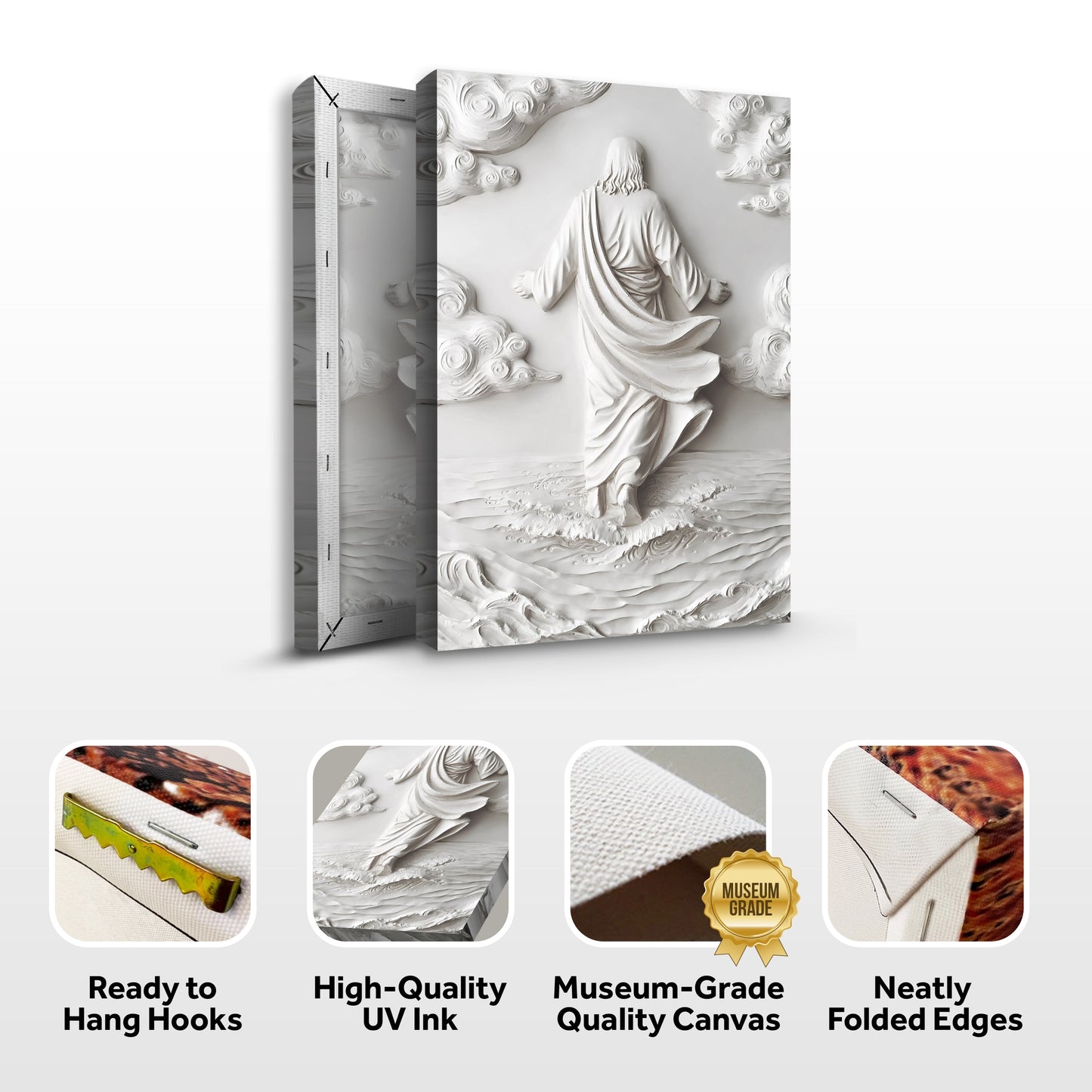 3D Minimalist Jesus Walking on Water Wall Art