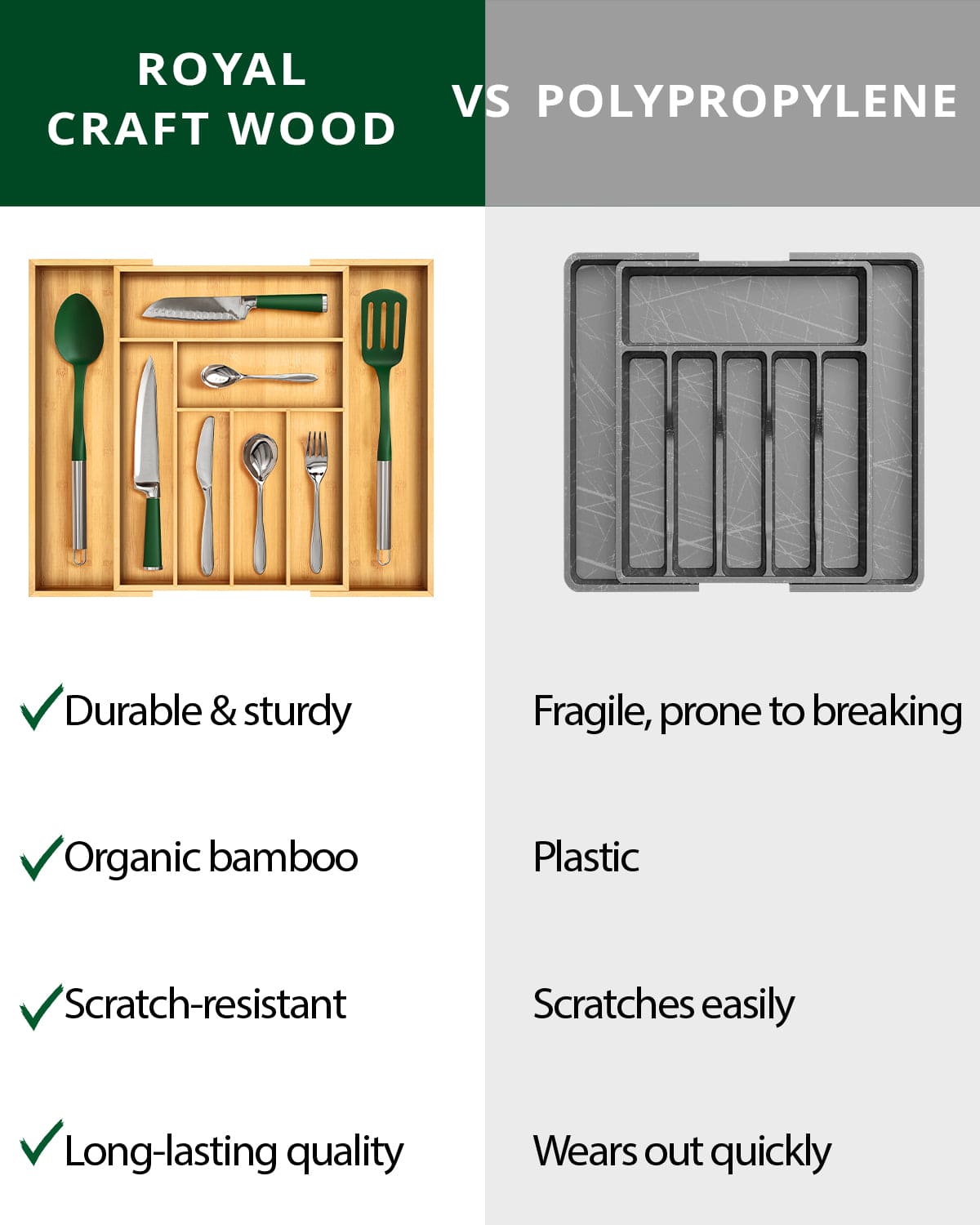 Expandable Silverware Organizer (8 Slots)