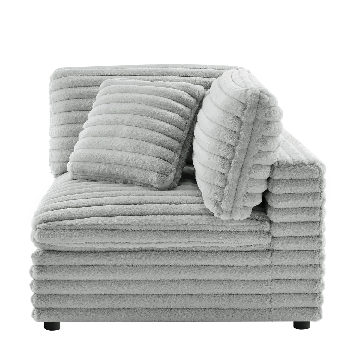 Jenny 2-Piece Sofa Sectional in Plush Polyester Cord-Like Fabric