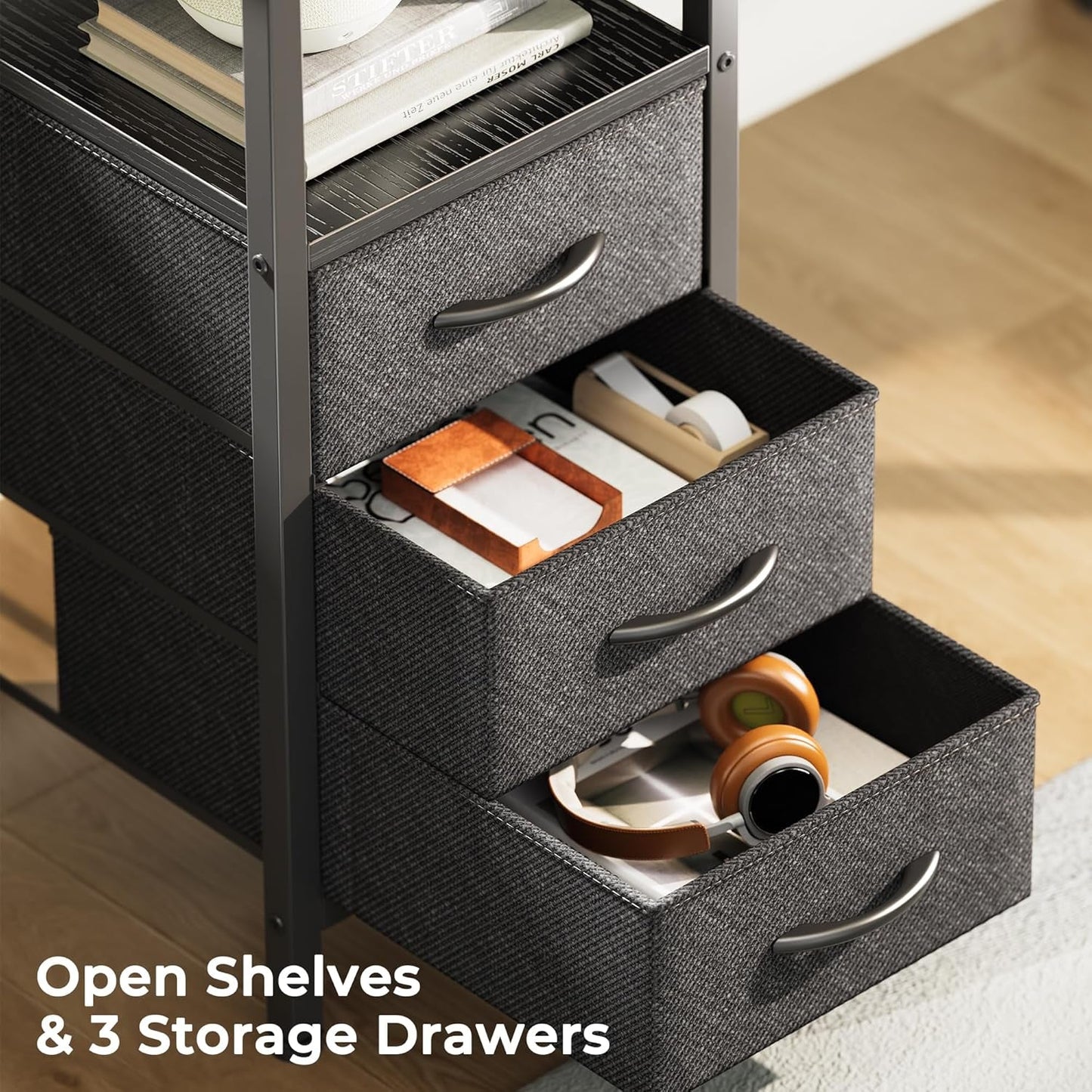 L Shaped Desk 47 Inch With Power Outlets And Ample Storage