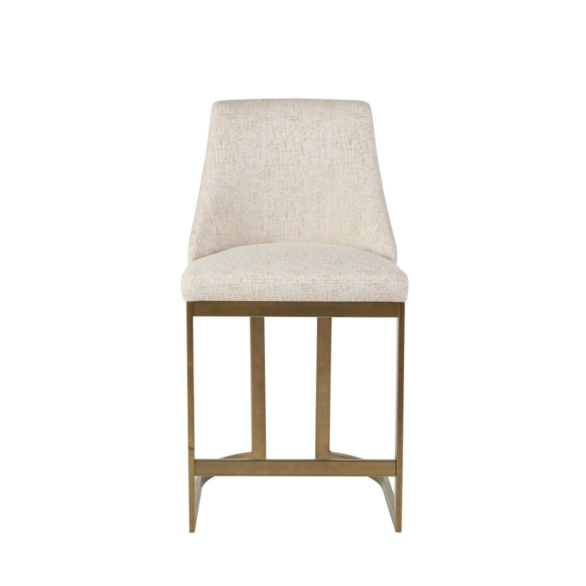 26"H Upholstered Counter Stool with Metal Base