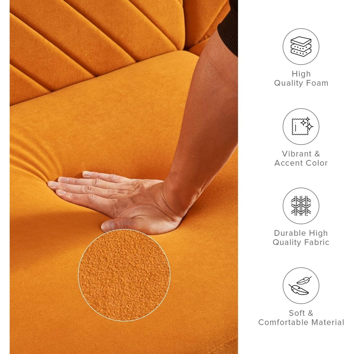 Chloe Futon Sofa Bed With Tapered Legs Adjustable Back