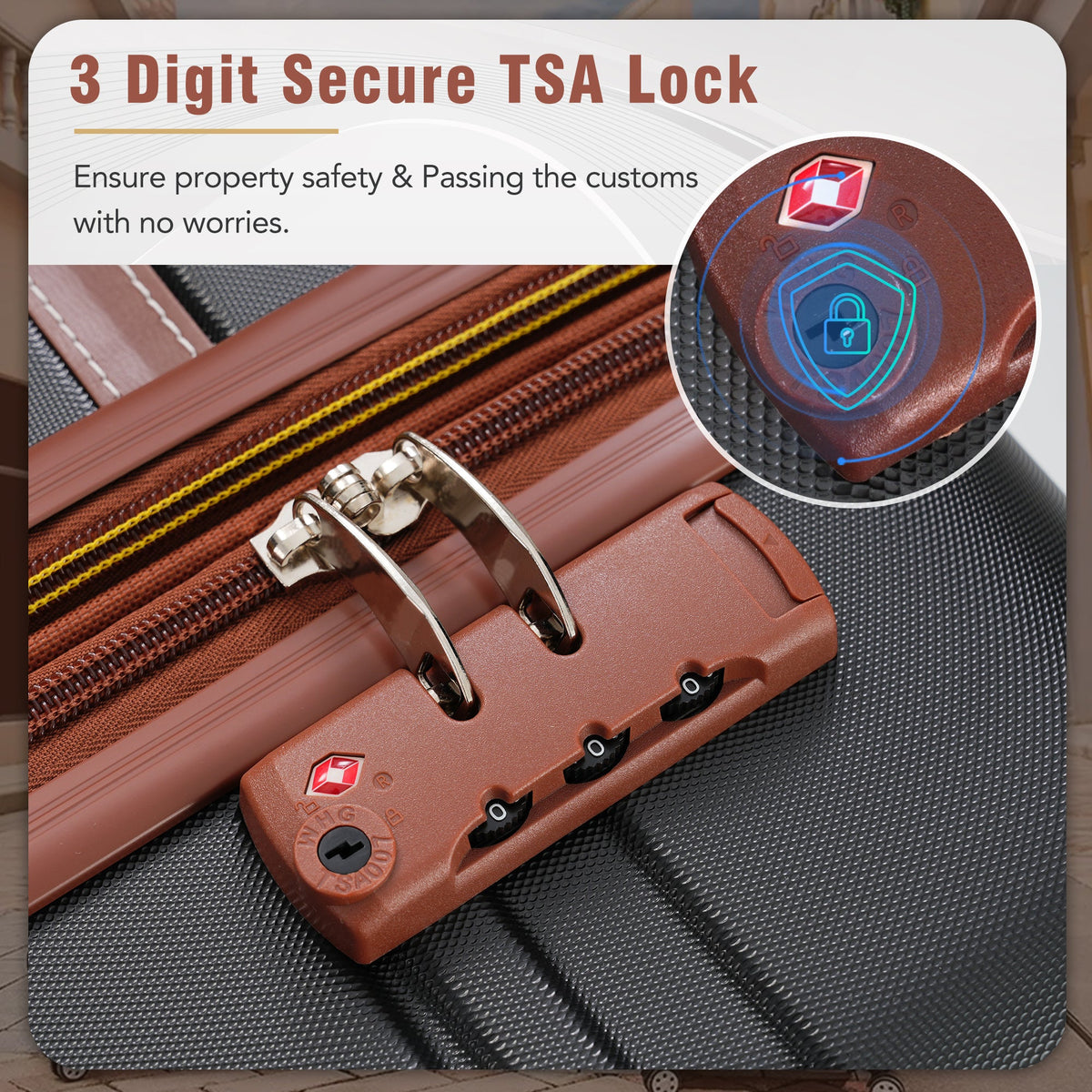 Hardshell Luggage Sets - 3 Pieces with TSA Lock