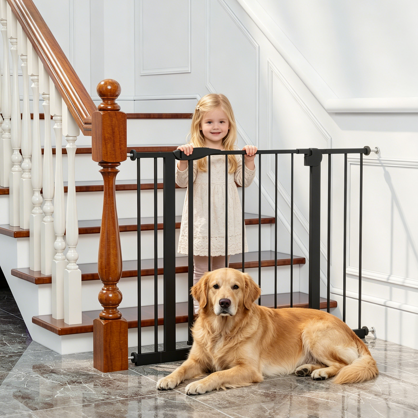 29.5-44.1" Wide Baby Gate for Stairs and Doorways