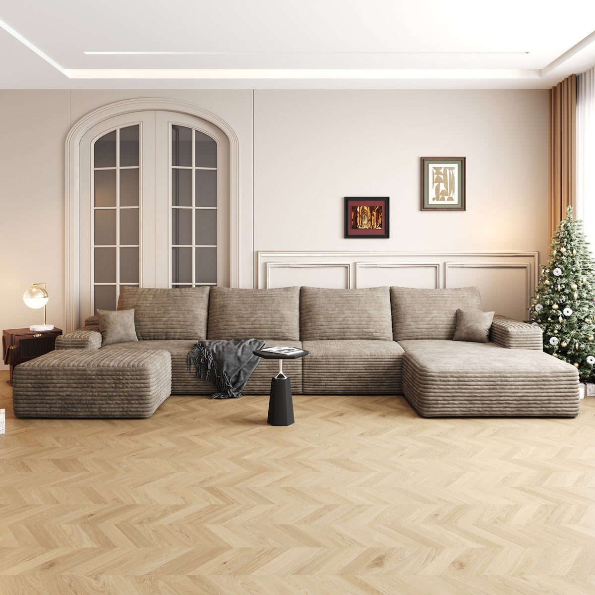 135" Cloud Sectional Sofa with Ottoman