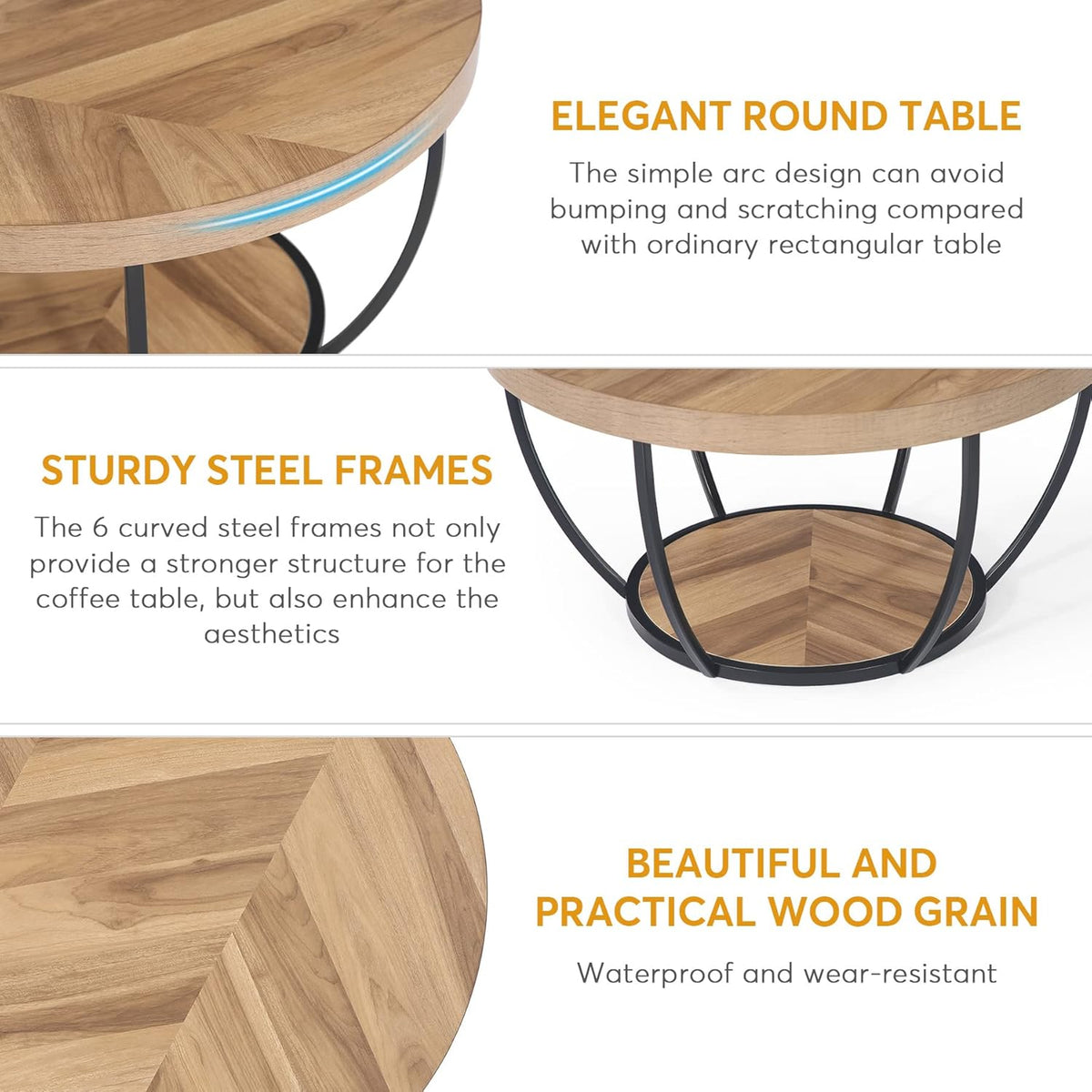 Round Coffee Table, 31.7"