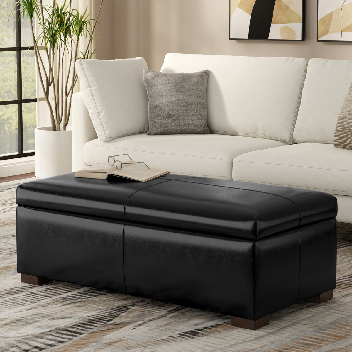 Gabbie 48 Inch Wide Rectangular Storage Ottoman