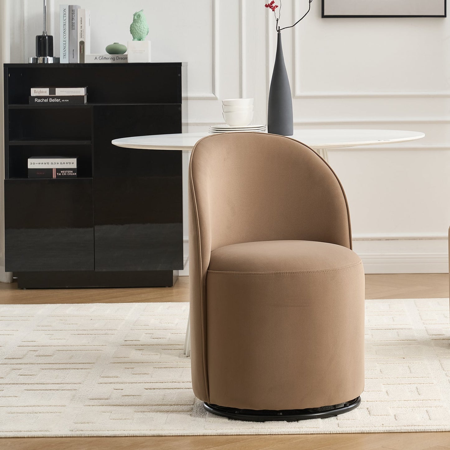 Set Of 1 Upholstered Kitchen & Dining Room Barrel Chair