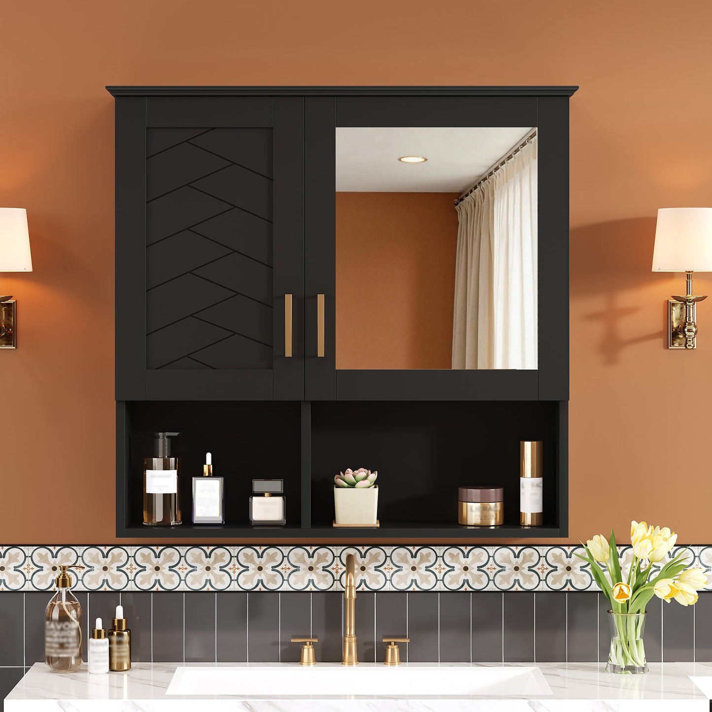 2-in-1 Bathroom Mirror Cabinet