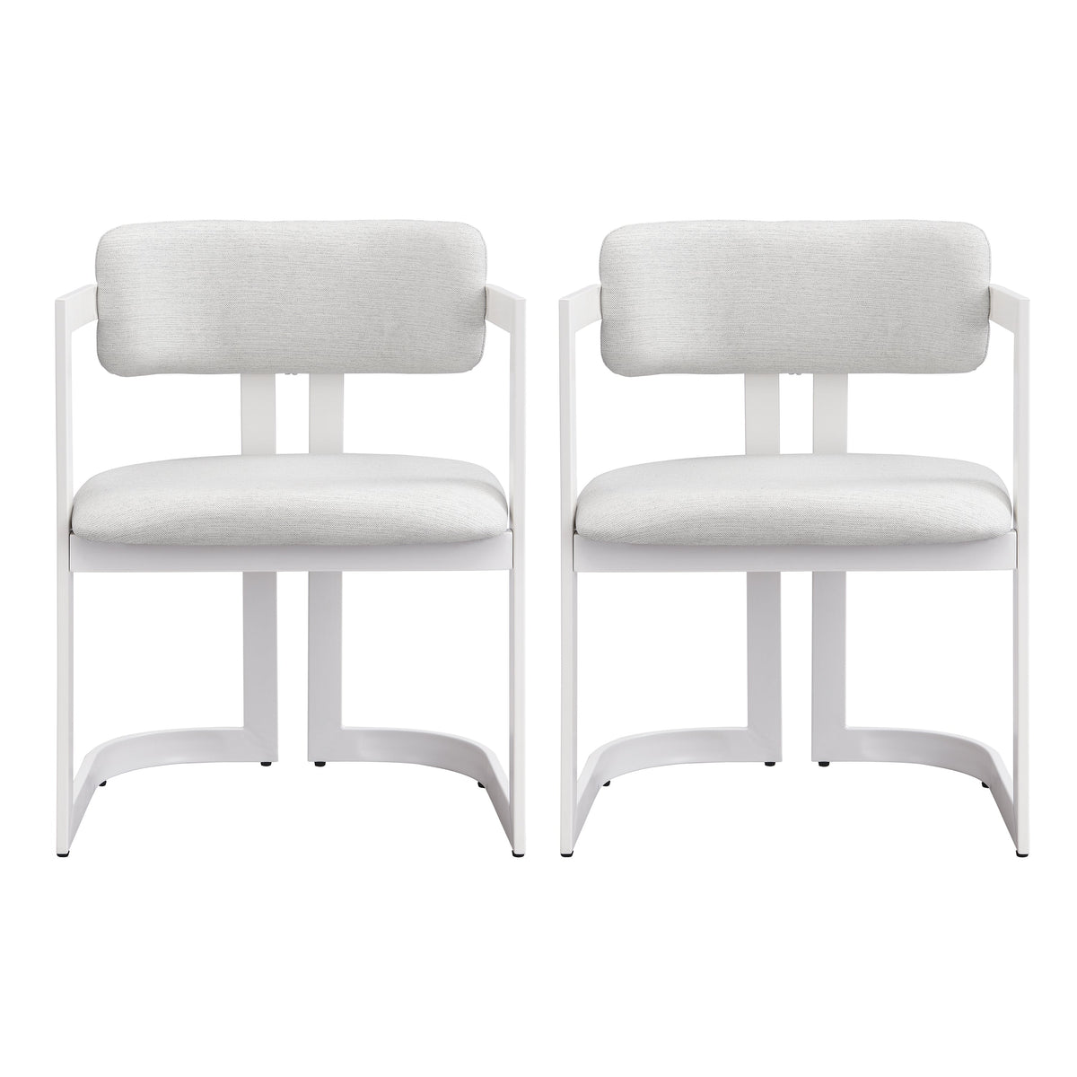 Upholstered Dining Chairs Set of 2, Fabric Armchairs