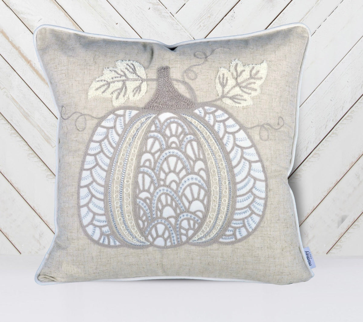 Lace Embroidered Pumpkin Throw Pillow