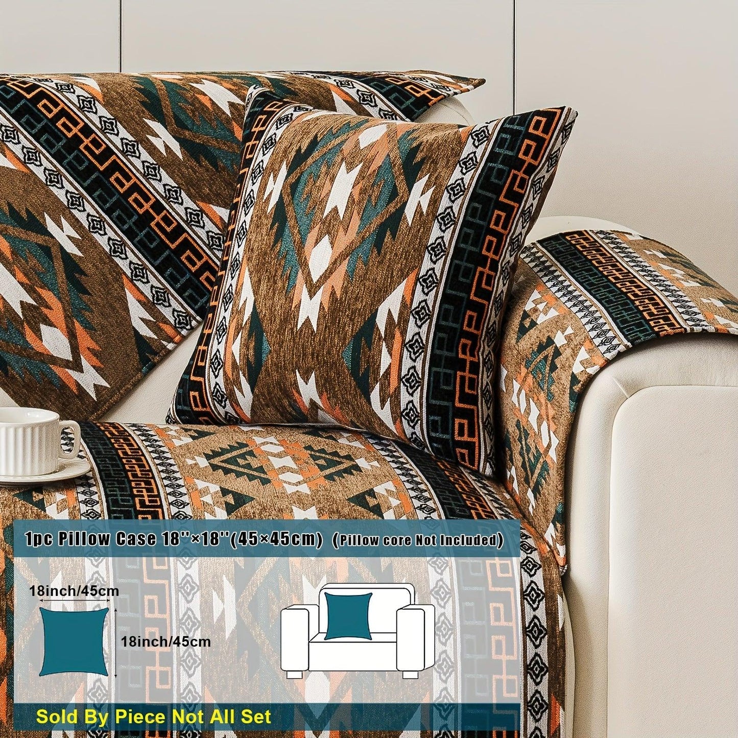 Boho Couch Cover - Chic Snow Chenille Sofa Slipcover