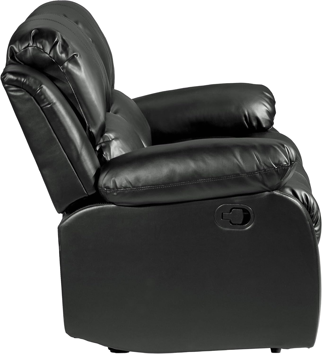 62.5 Inch Black Wall Hugger Recliner Loveseat Modern