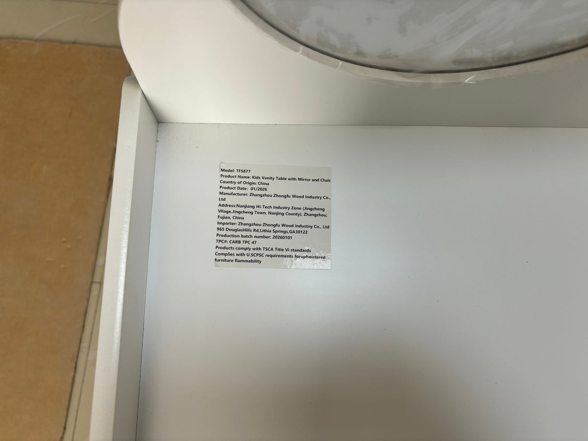 Kids Vanity Table with Mirror and Chair