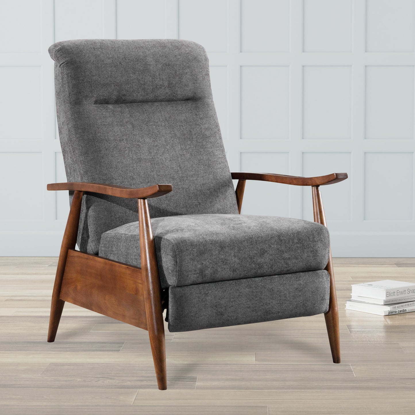 Saugus Wood Arm Push Back Recliner