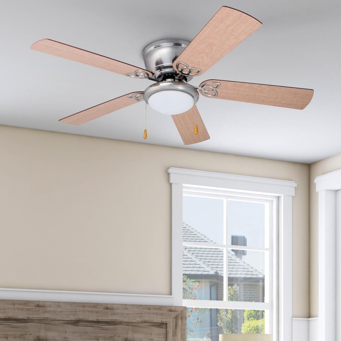 52 Inch Energy Efficient Ceiling Fan LED Lighting Remote