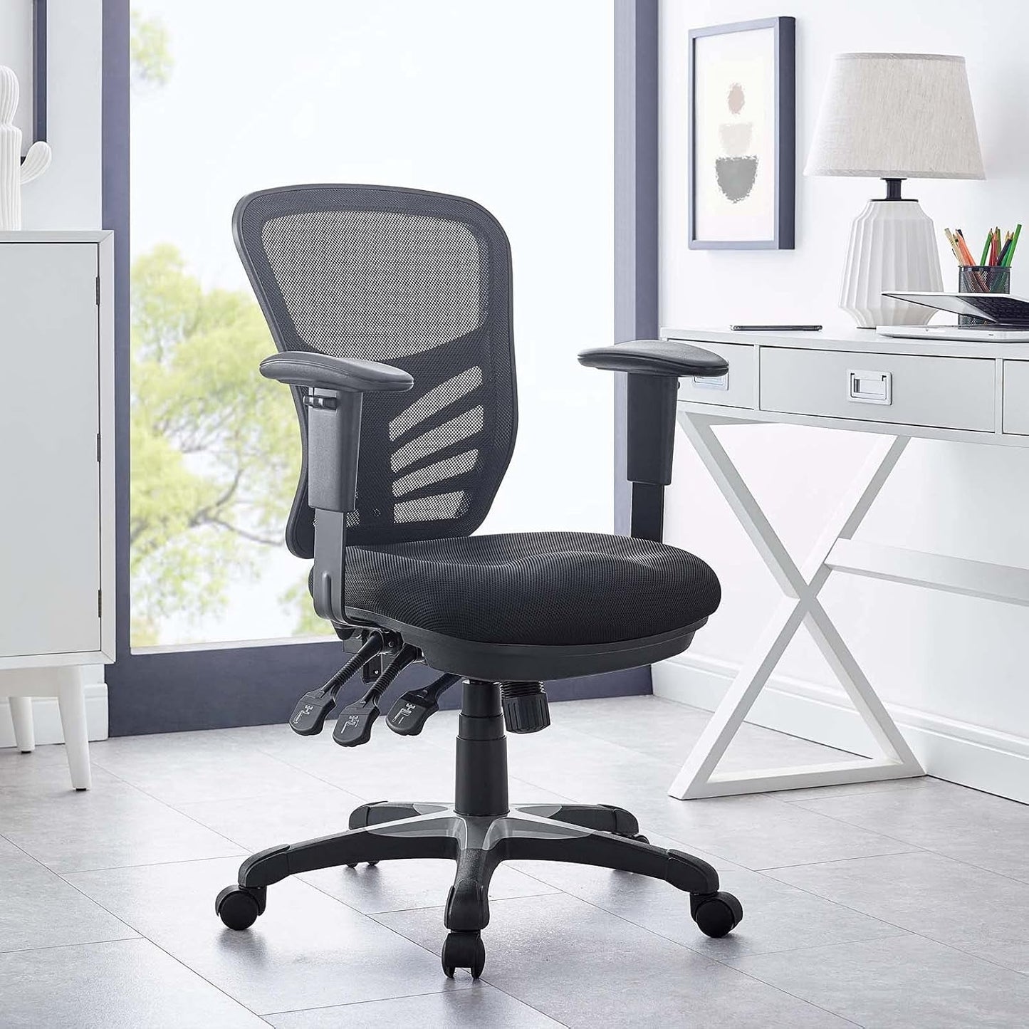 Articulate Ergonomic Mesh Office Chair Black Lumbar Support