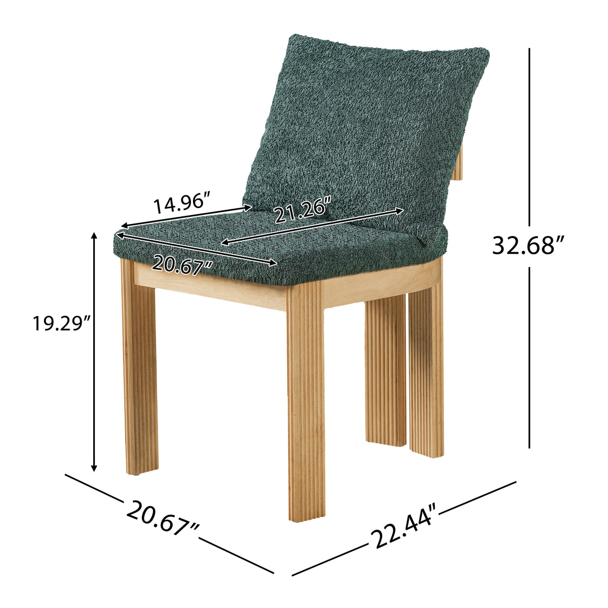 5-Piece Indoor Dining Set, 68.75" MDF Dining Table & 4 Rubber Wood Chairs