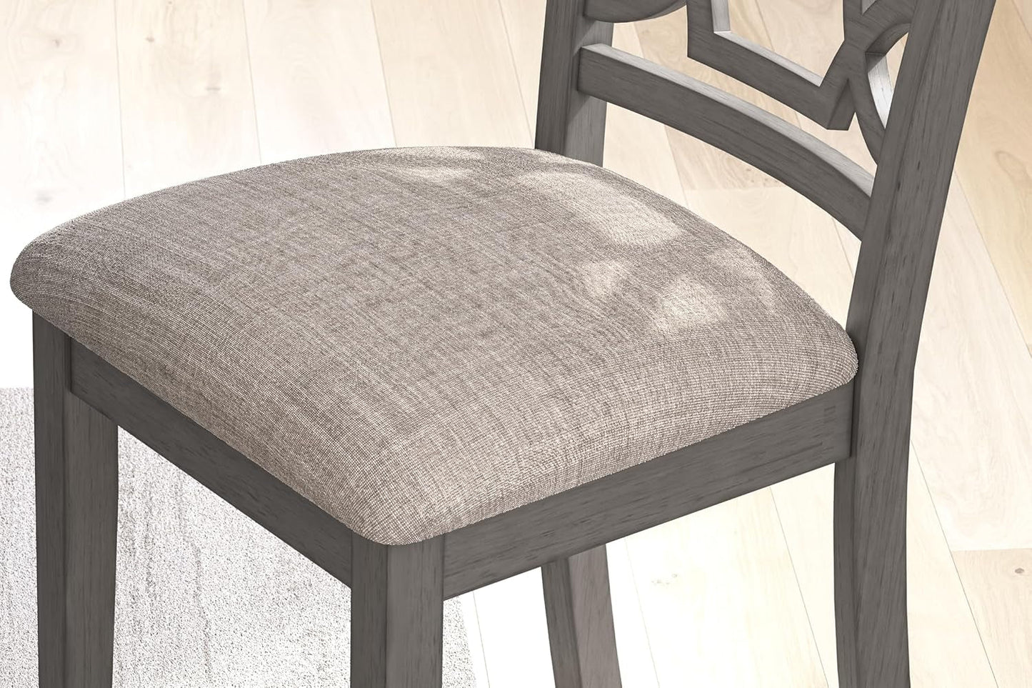 Diamond Patterned Dining Table Set Gray Walnut Stain