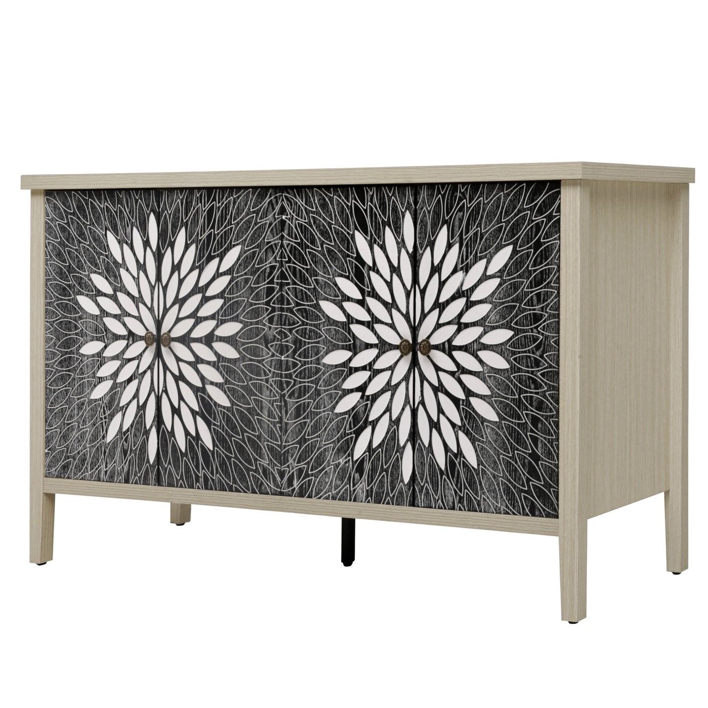 Sideboard Buffet Cabinet with 4 Doors and Adjustable Shelves
