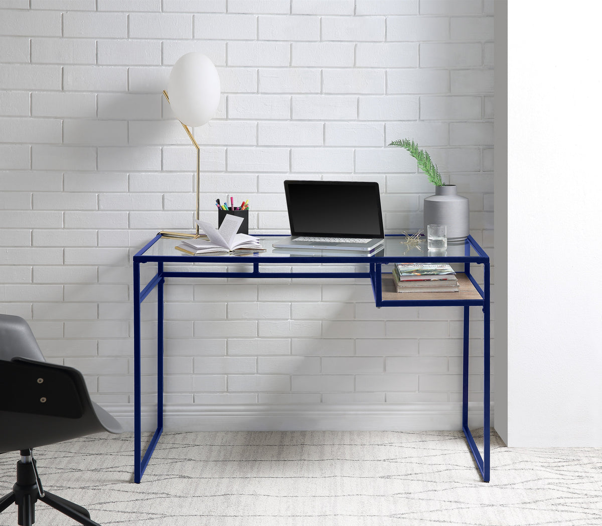 Yasin Glass Top Desk
