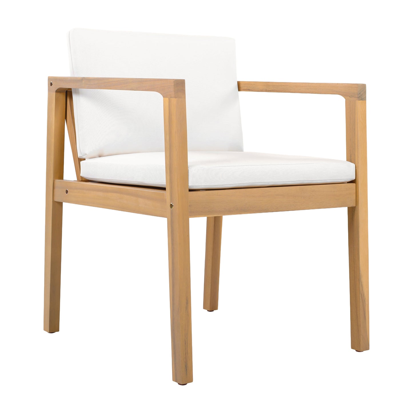 Outdoor Dining Chairs Set of 2 with Acacia Wood Frame