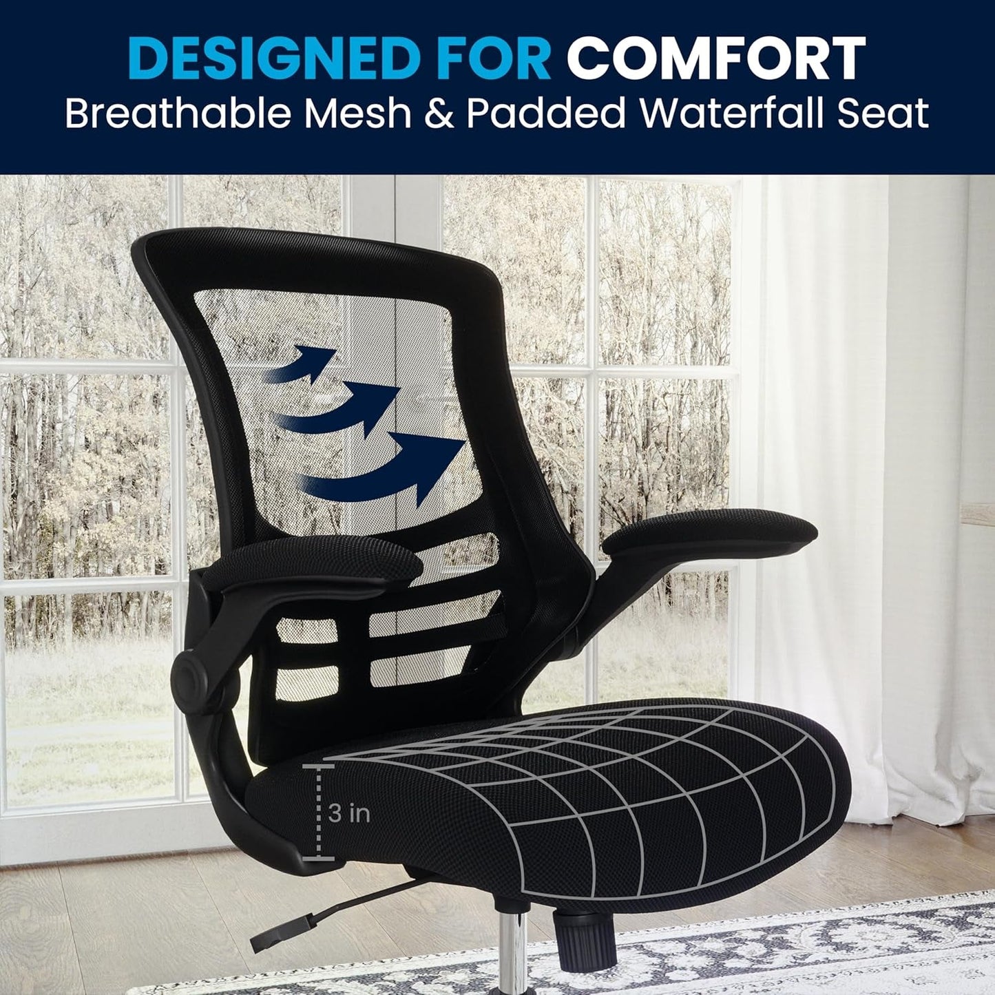 Mid Back Ergonomic Office Chair With Adjustable Height